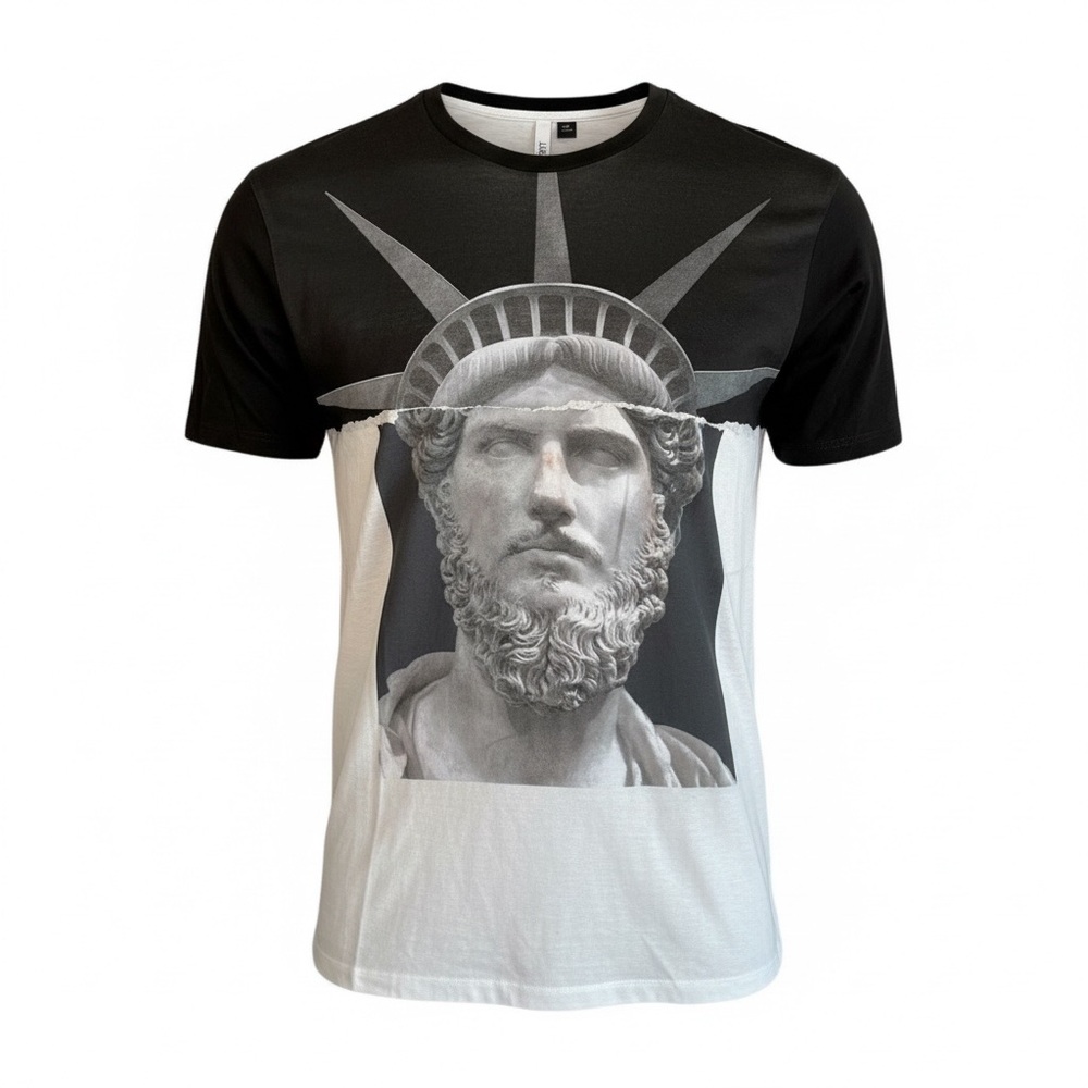 Neil Barrett Monochrome Statue of Liberty Graphic Tee